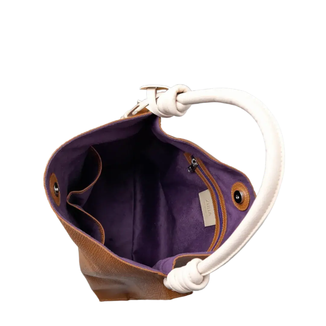 Sac à main en cuir de vachette Fernanda Anaconda Honey pour femmes