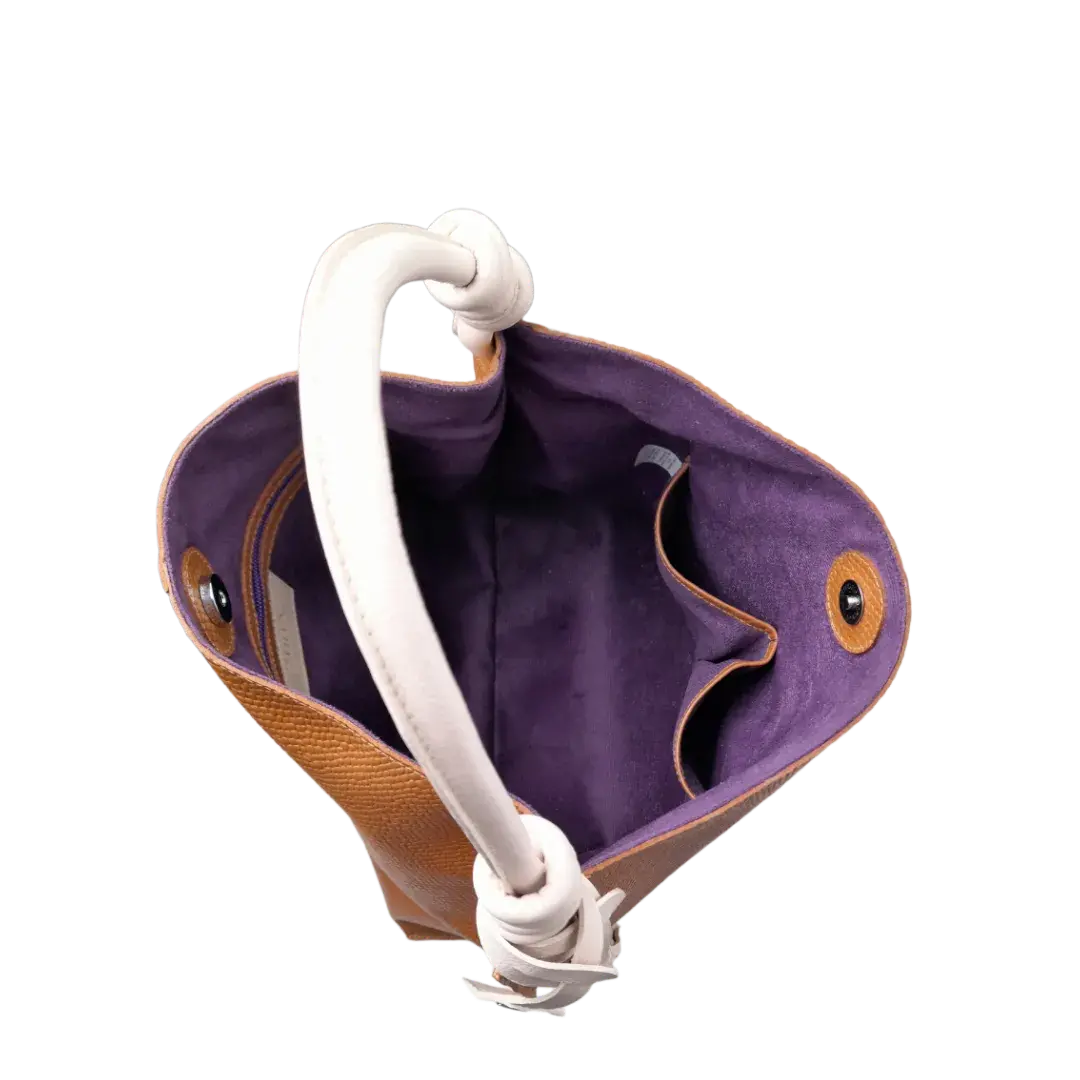 Sac à main en cuir de vachette Fernanda Anaconda Honey pour femmes