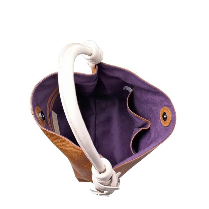 Sac à main en cuir de vachette Fernanda Anaconda Honey pour femmes