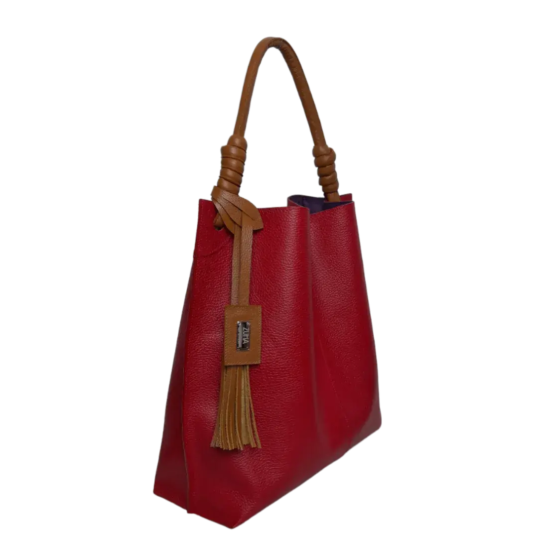 Sac à main en cuir rouge Fernanda pour femmes