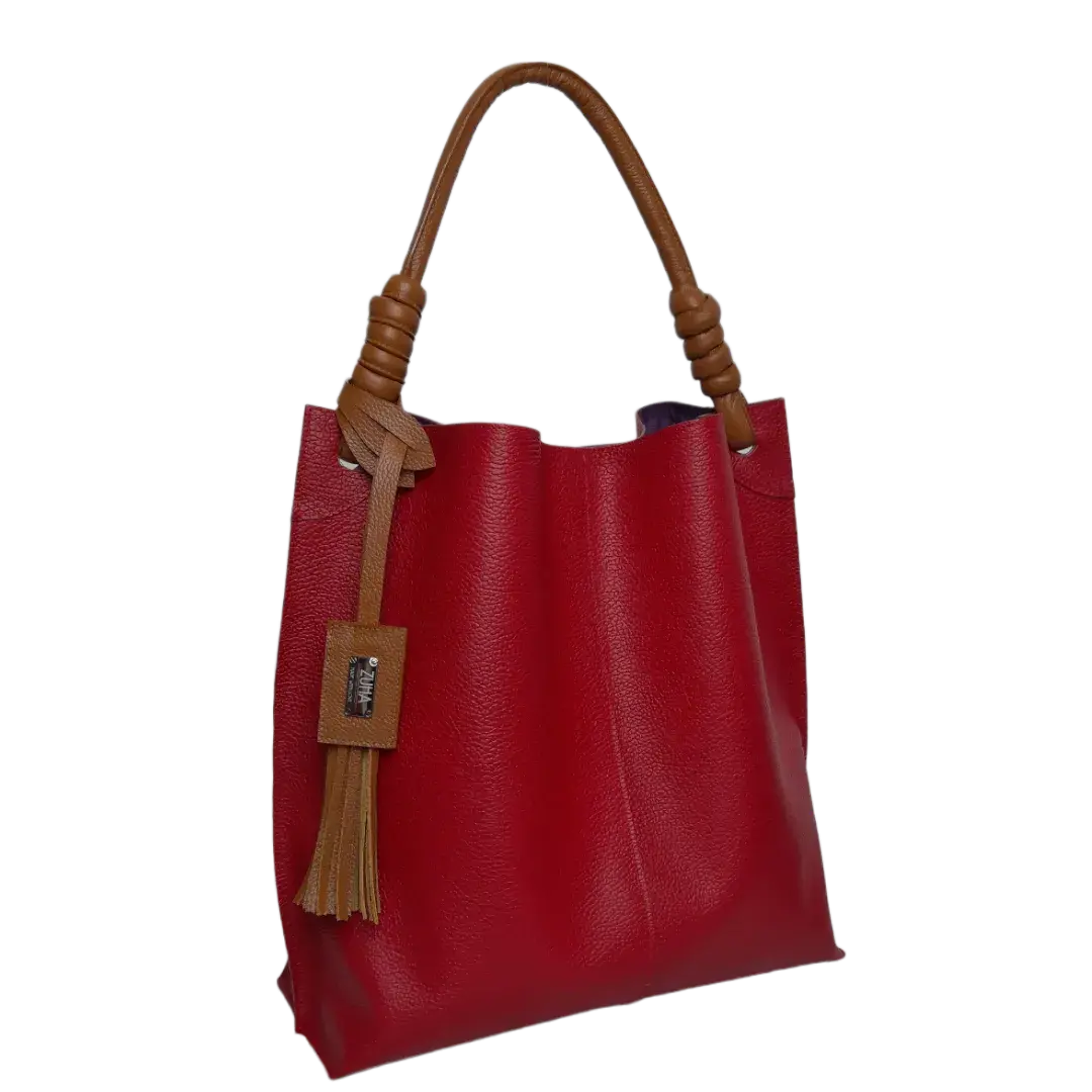 Sac à main en cuir rouge Fernanda pour femmes