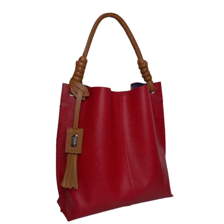 Sac à main en cuir rouge Fernanda pour femmes