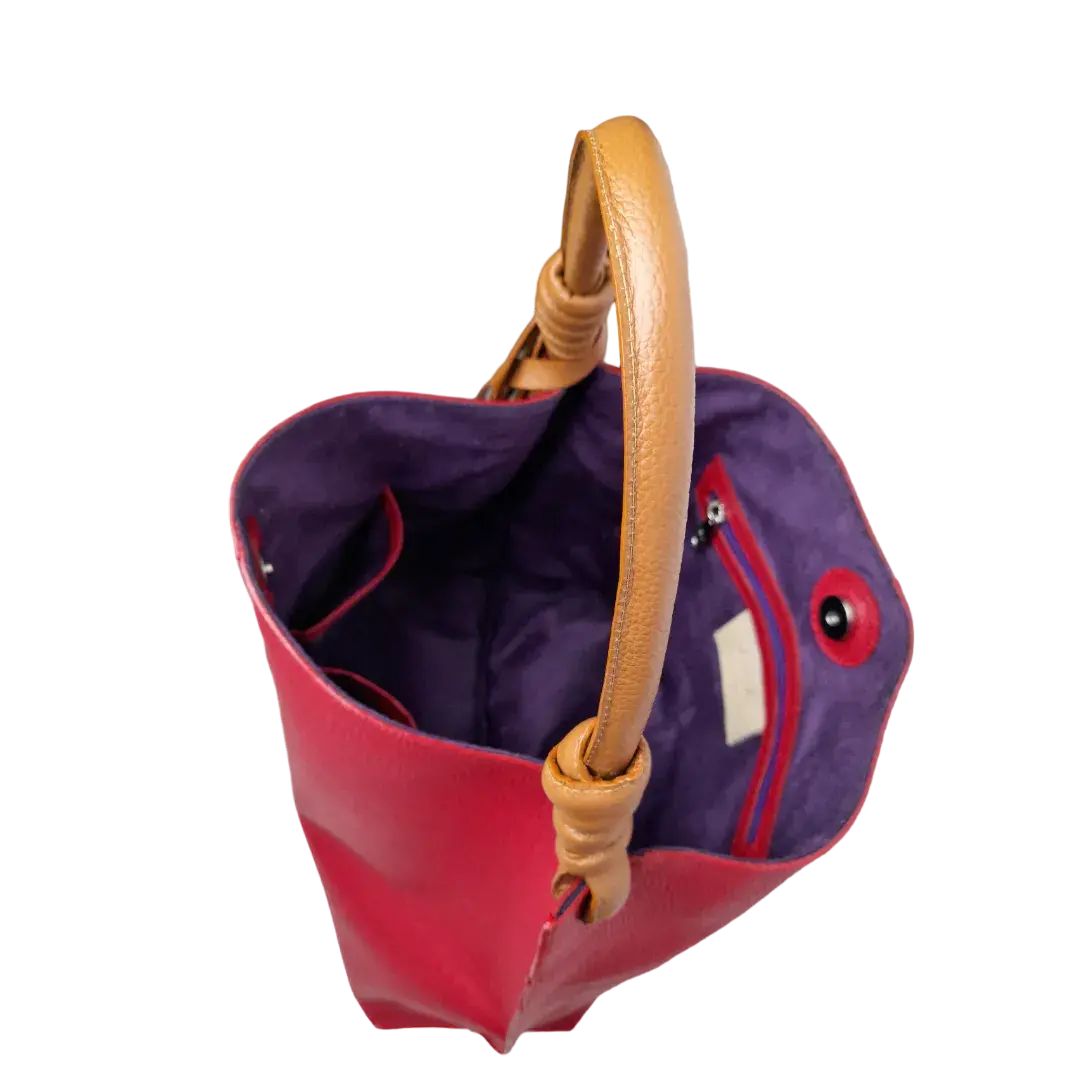 Sac à main en cuir rouge Fernanda pour femmes