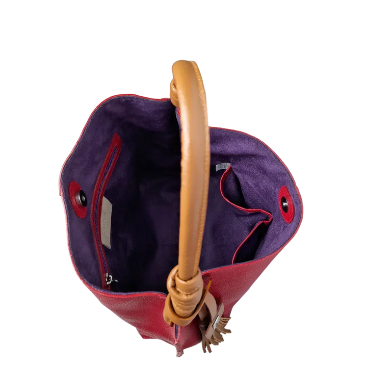 Sac à main en cuir rouge Fernanda pour femmes