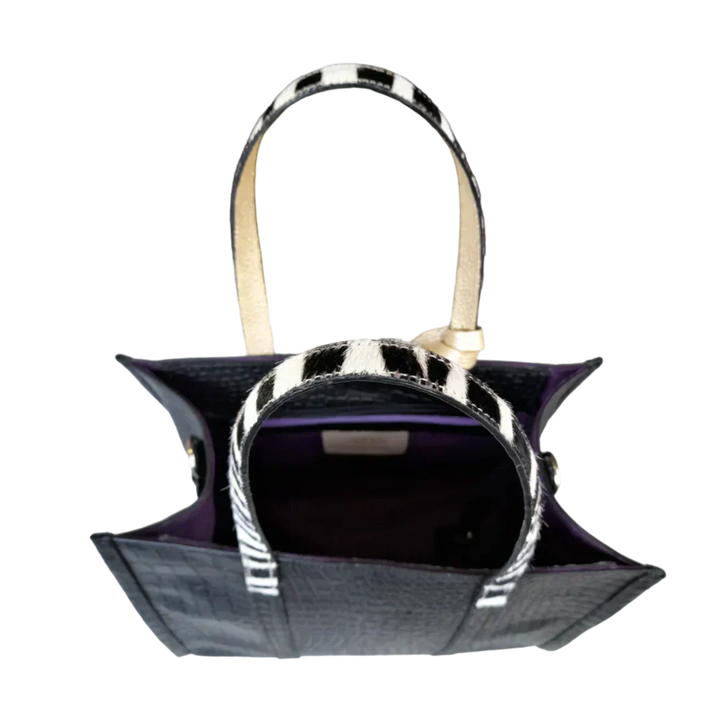 Sac à main en cuir noir pour femmes Greta