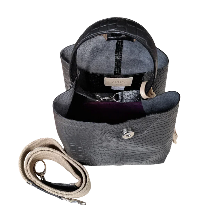 Mini-sac en cuir noir pour femmes