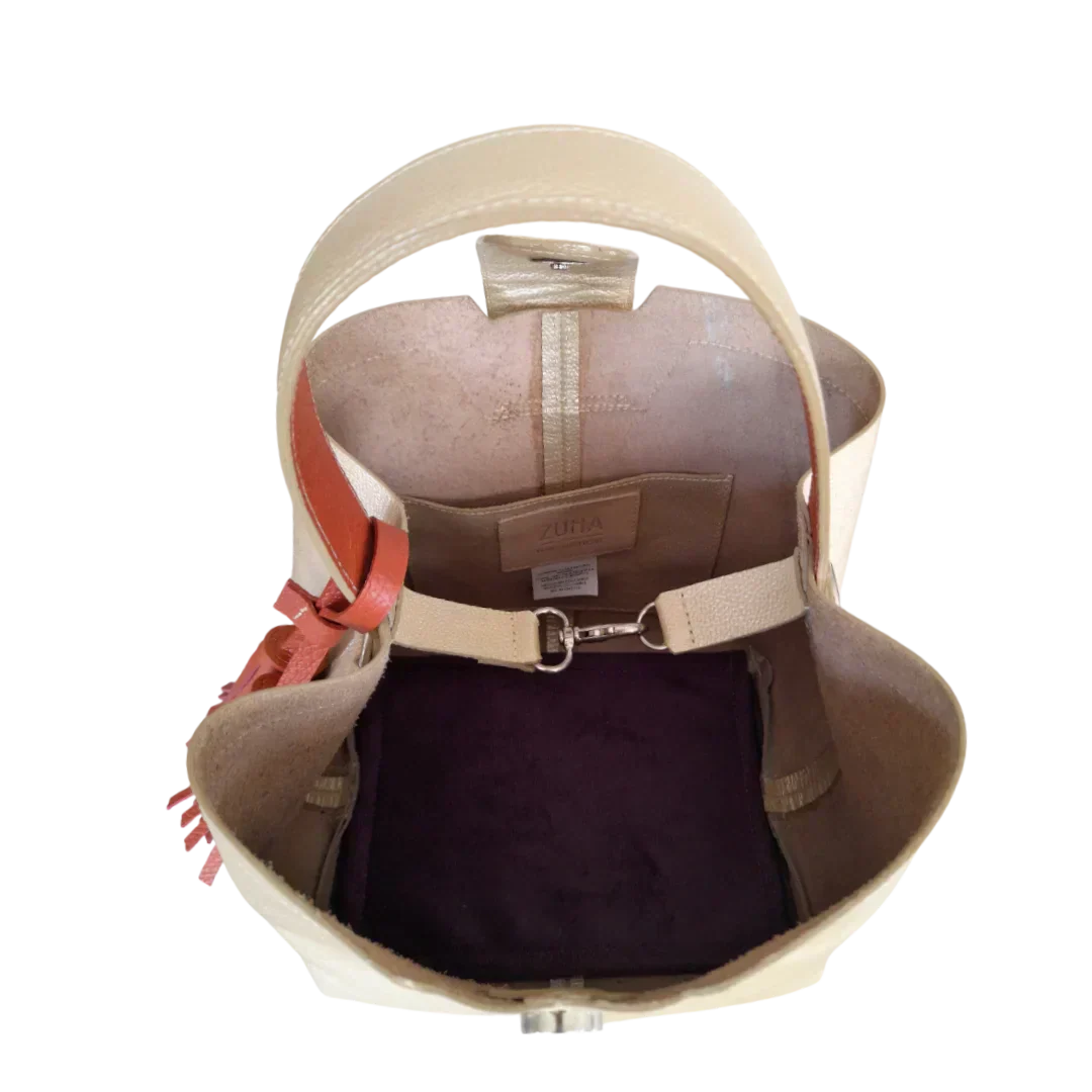 Sac à main en cuir Lucia Gold pour femmes