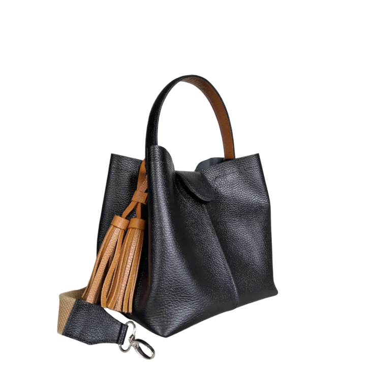 Mini-sac en cuir noir pour femmes
