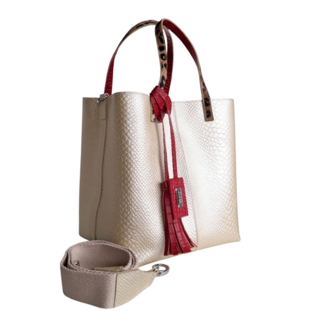 Sac à main pour femmes Giulia Anaconda en or-pouzzolane