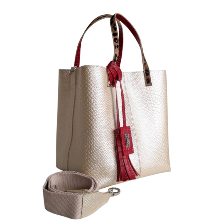 Sac à main pour femmes Giulia Anaconda en or-pouzzolane
