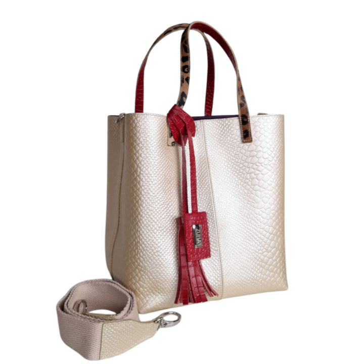 Sac à main pour femmes Giulia Anaconda en or-pouzzolane
