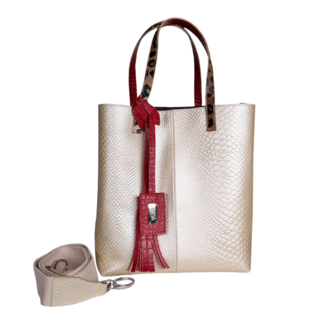 Sac à main pour femmes Giulia Anaconda en or-pouzzolane
