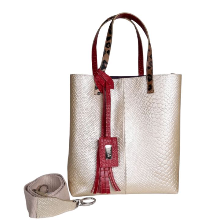Sac à main pour femmes Giulia Anaconda en or-pouzzolane