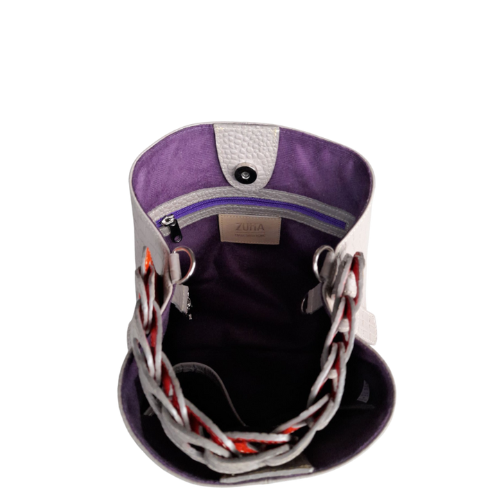 Simona Petite Sac en Cuir pour Femmes au Design Reptile en Taupe
