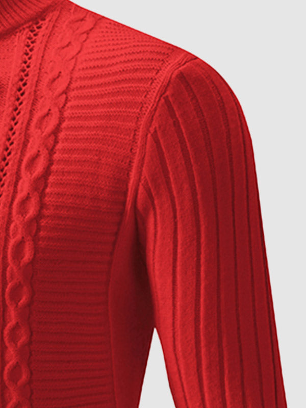 Pull Slim à Col Montant Géométrique pour Homme