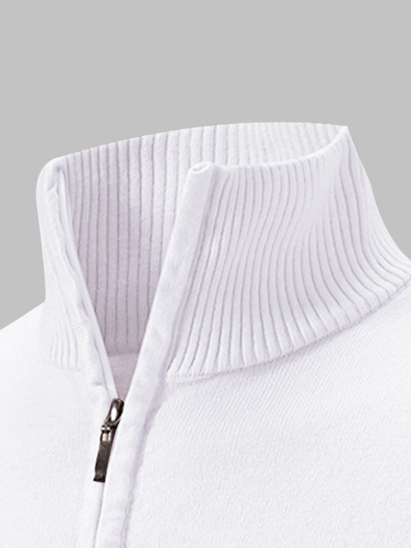 Pull à col zippé quart uni pour homme