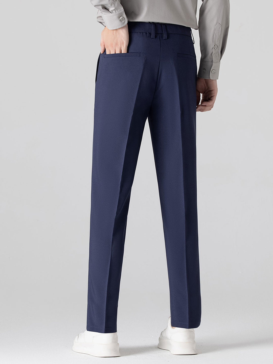 Chemise à rayures à manches longues avec boutons & pantalon fuselé slim fit
