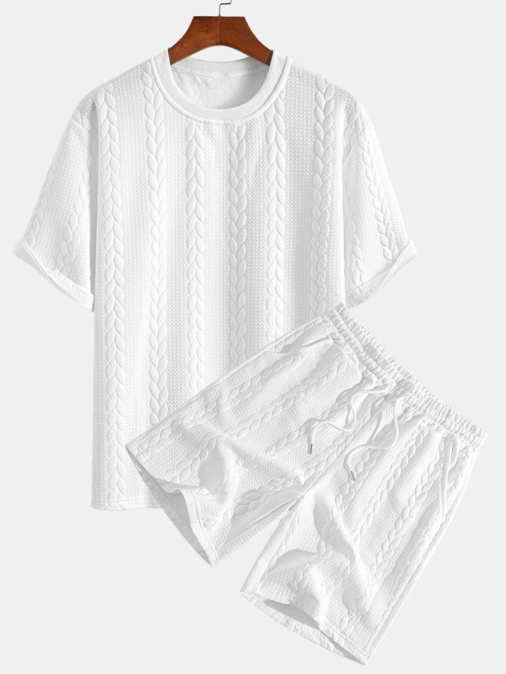 T-shirt Jacquard à manches mi-longs de détente