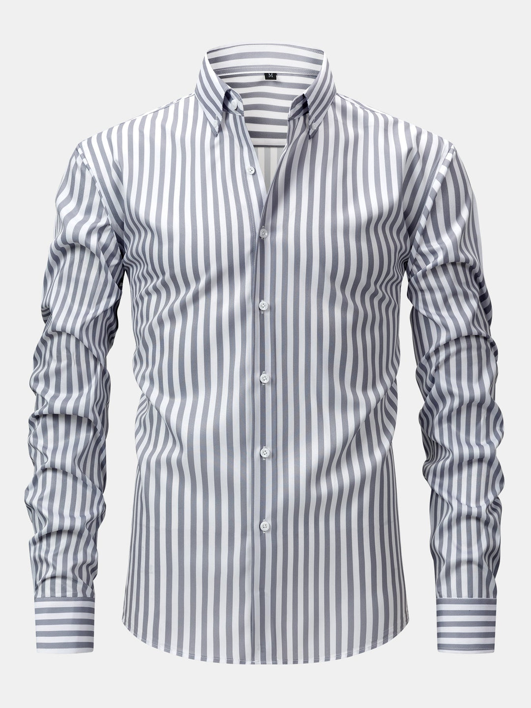 Chemise à rayures à manches longues avec boutons & pantalon fuselé slim fit