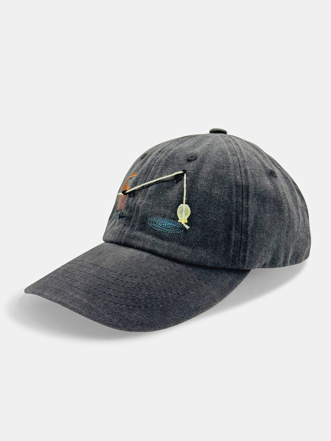 Casquette de baseball lavée brodée de pêche interactive