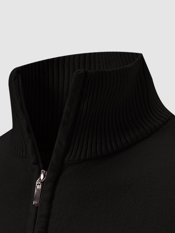 Pull à col zippé quart uni pour homme