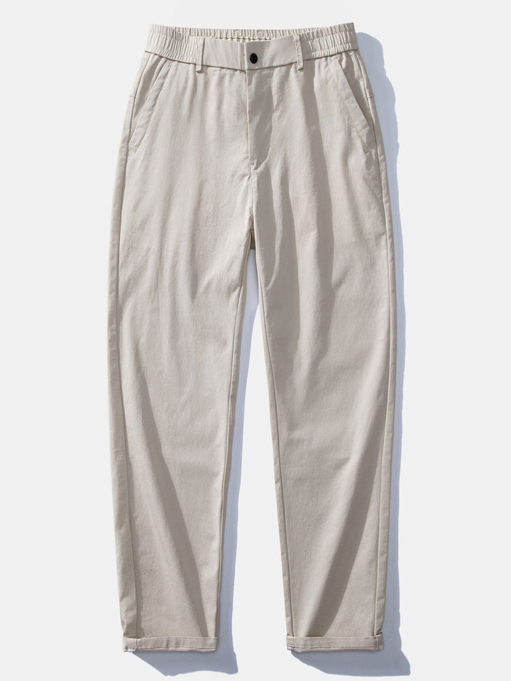 Chemise à rayures à manches longues avec boutons & Pantalon droit à taille élastique