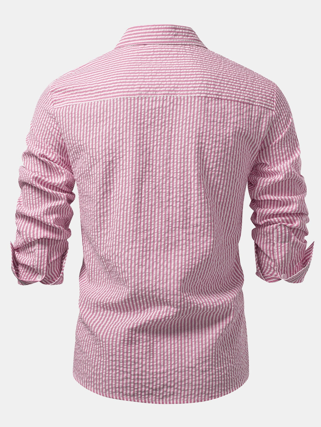 Chemise rayée à boutons en seersucker