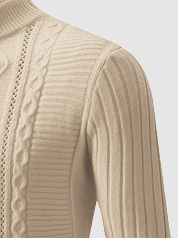 Pull Slim à Col Montant Géométrique pour Homme