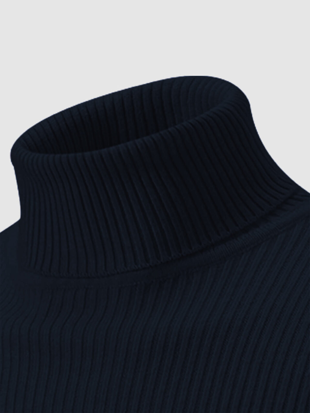 Pull à col roulé texturé rayé de couleur unie pour hommes