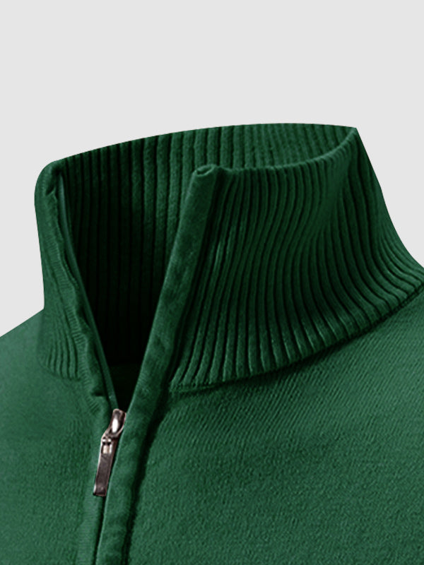 Pull à col zippé quart uni pour homme