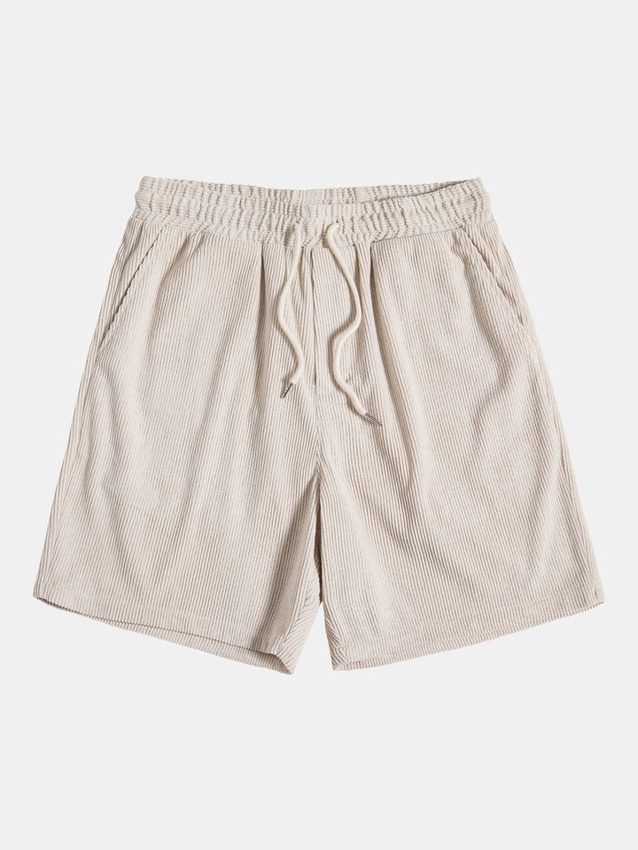 Chemise à manches courtes en velours côtelé avec boutons et shorts