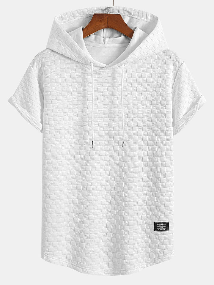 Sweat à capuche à ourlet en jacquard à damier <tc>T-Shirt</tc> &amp; Jacquard à damier <tc>S</tc>horts