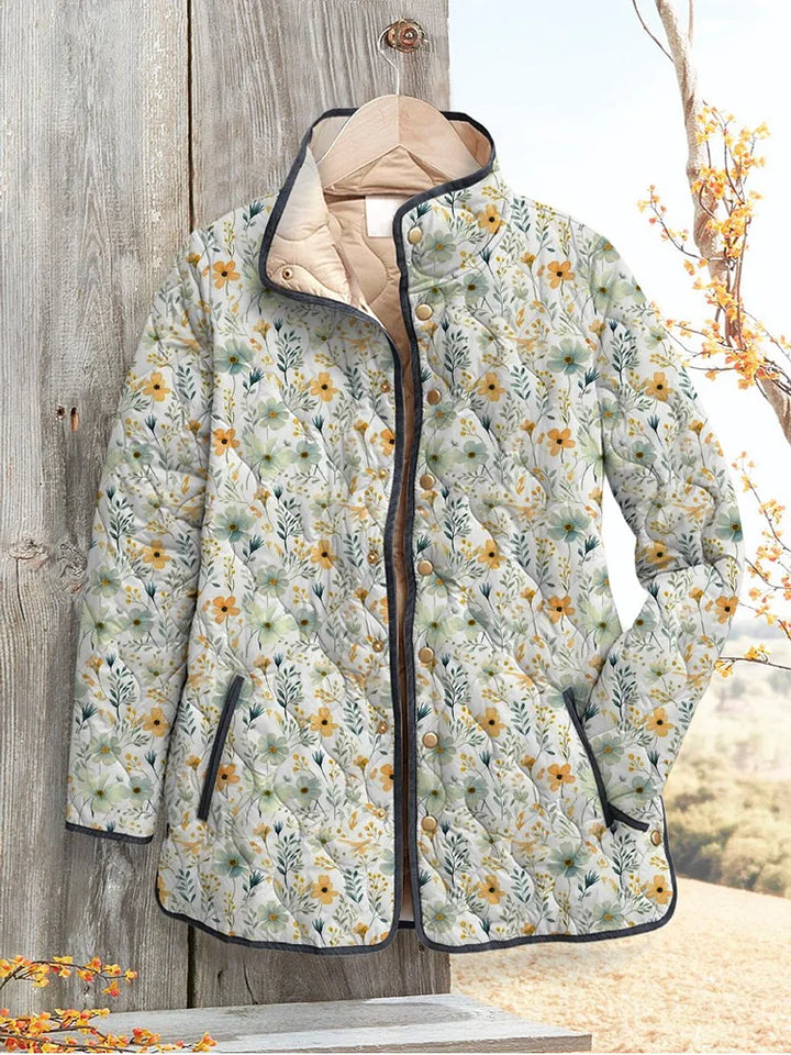 Veste Matelassée Imprimée Fleurs pour Femmes