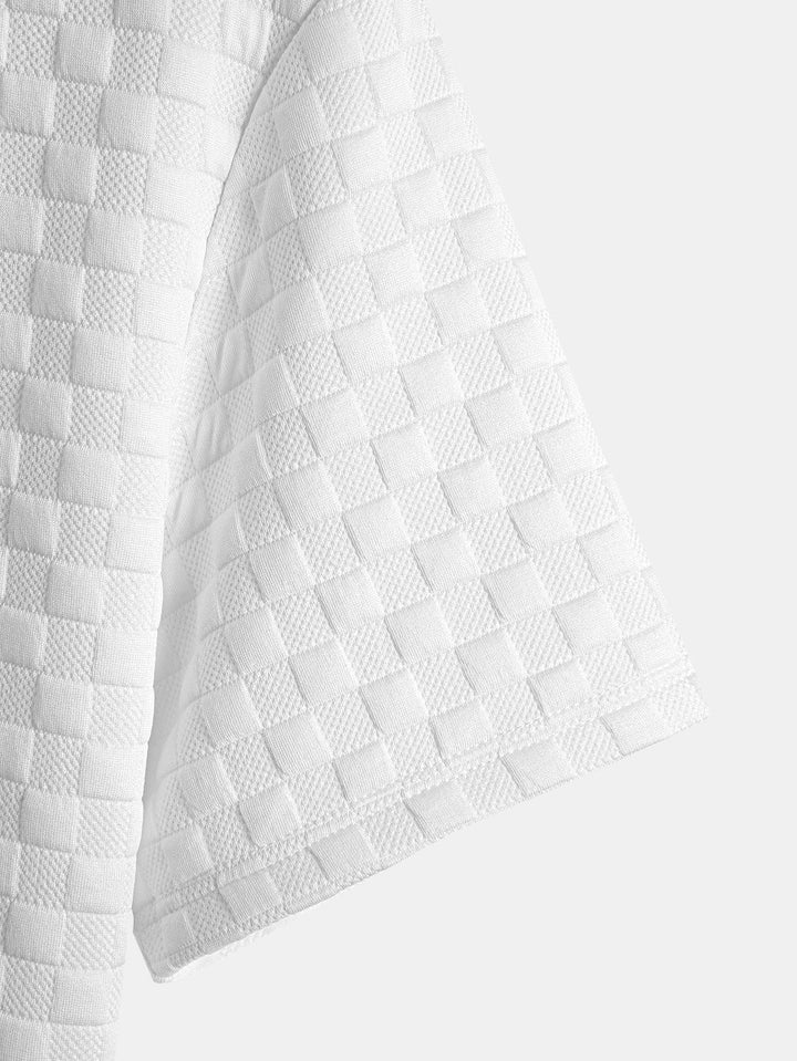 T-shirt à damier jacquard arc ourlet