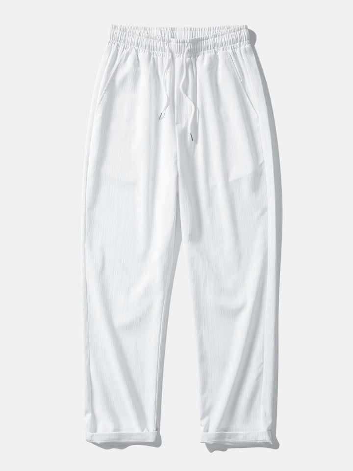 Chemise Cubaine en Jacquard Texturé & Pantalons Droits Texturés Anti-Rides