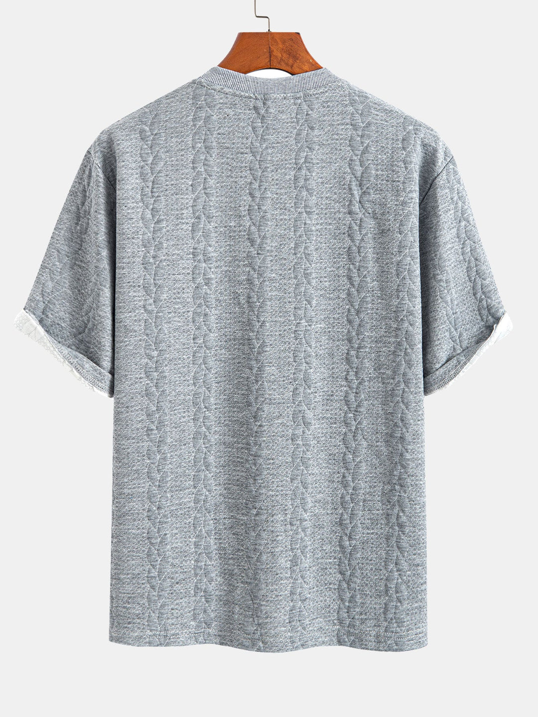 T-shirt Jacquard à manches mi-longs de détente