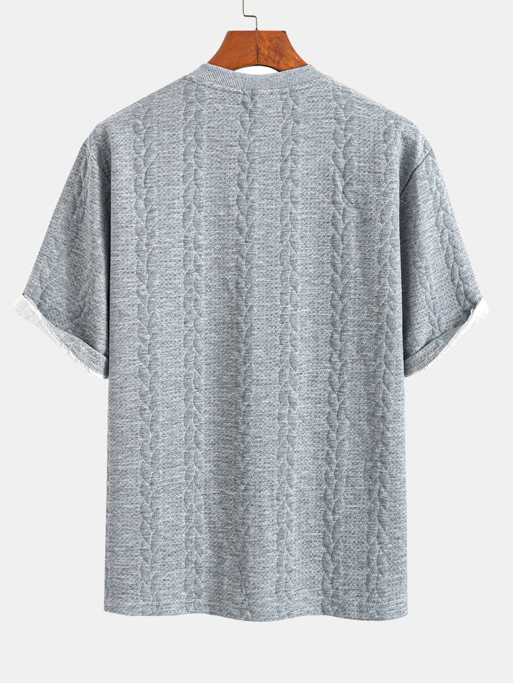 T-shirt Jacquard à manches mi-longs de détente