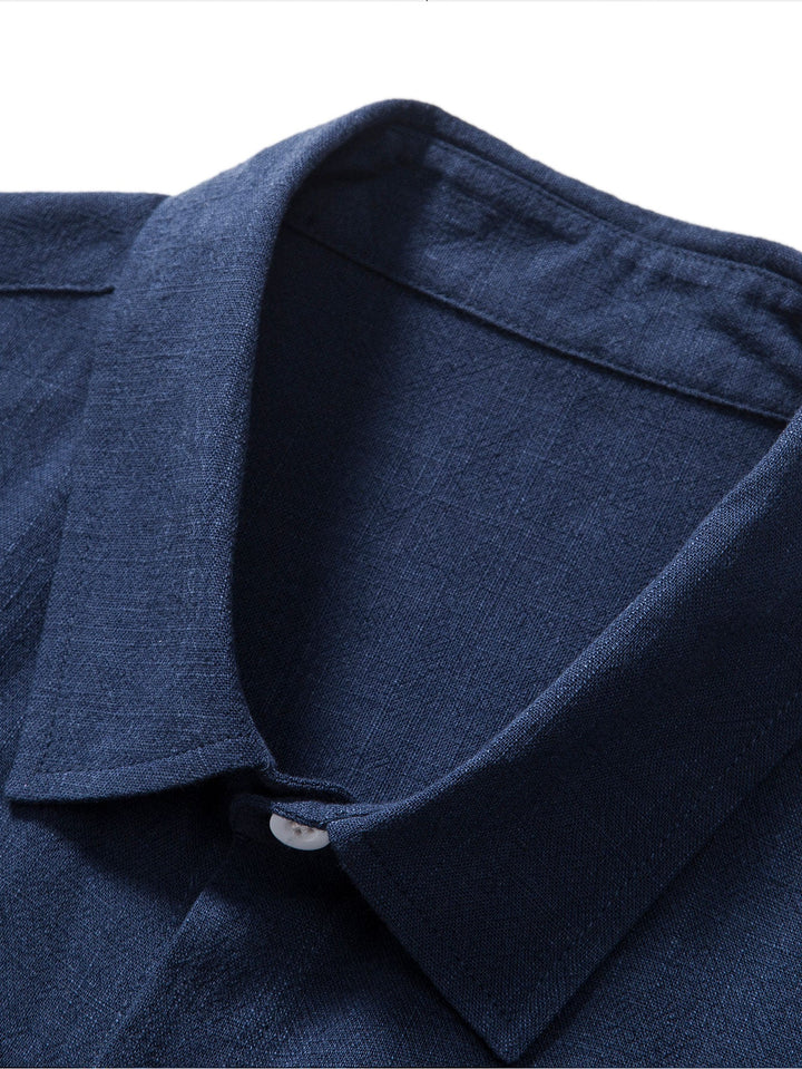 Chemise boutonnée en mélange de lin et de rayonne