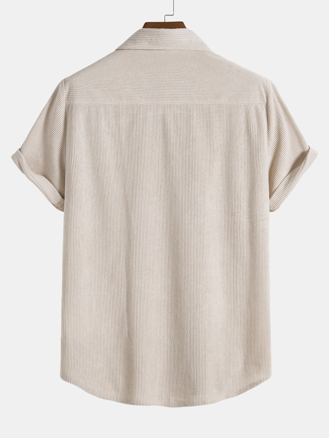 Bouton en velours côtelé chemise à manches courtes