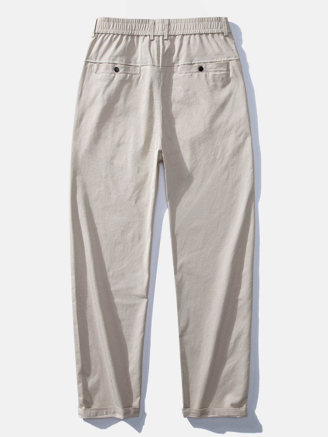 Chemise à rayures à manches longues avec boutons & Pantalon droit à taille élastique