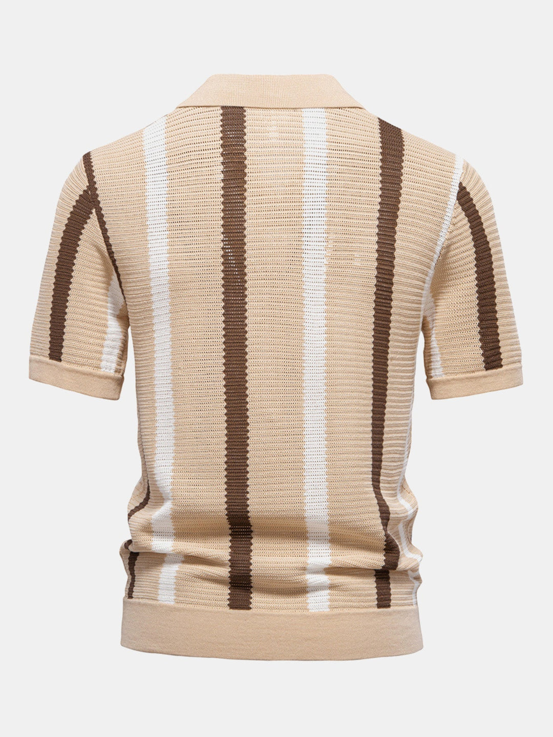 Polo à col en V en maille rayée