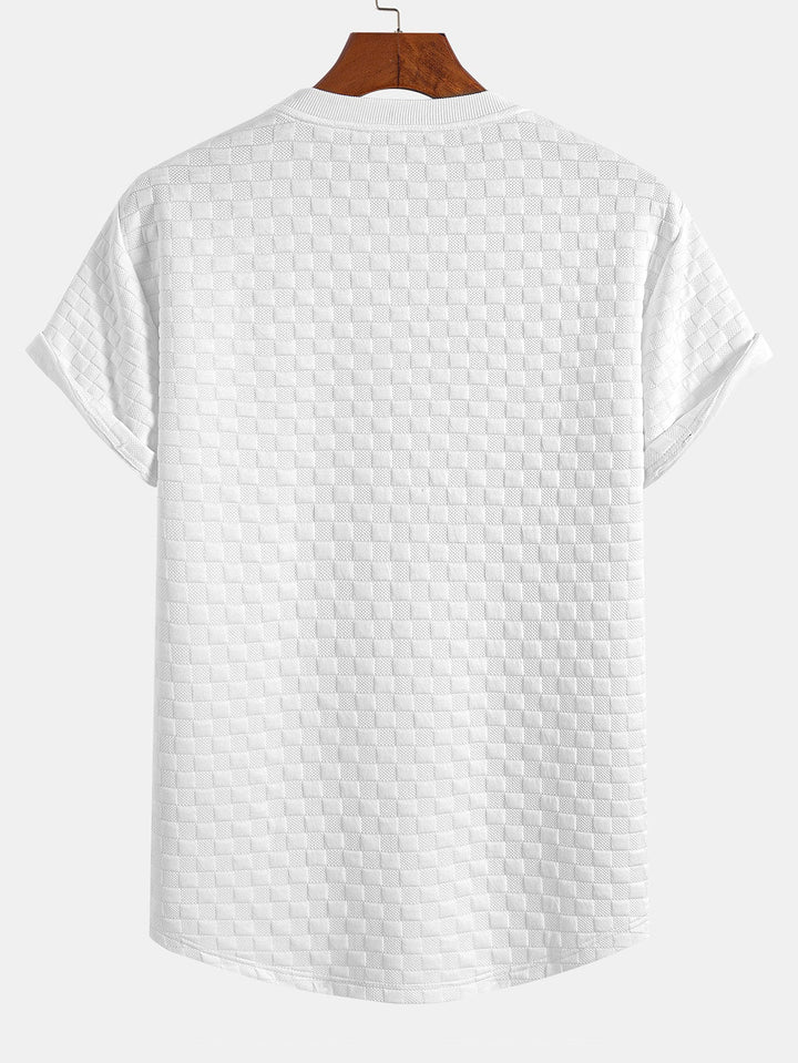 T-shirt à damier jacquard arc ourlet