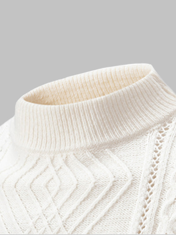 Pull Slim à Col Montant Géométrique pour Homme