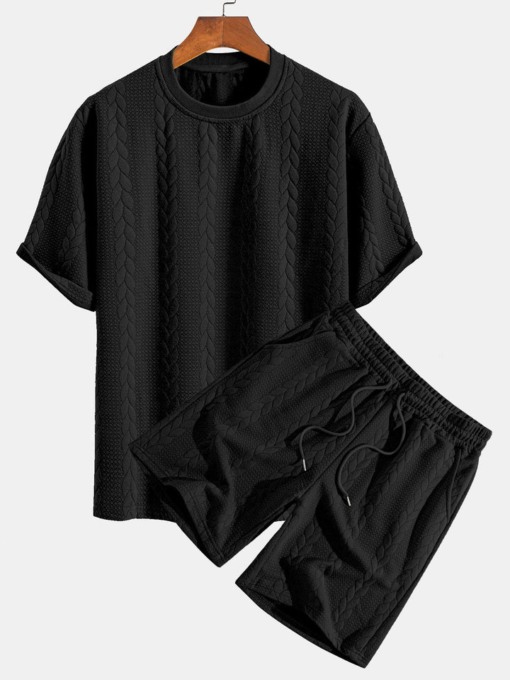 T-shirt Jacquard à manches mi-longs de détente