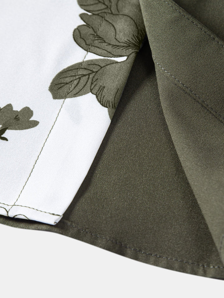 Chemise boutonnée à imprimé floral patchwork