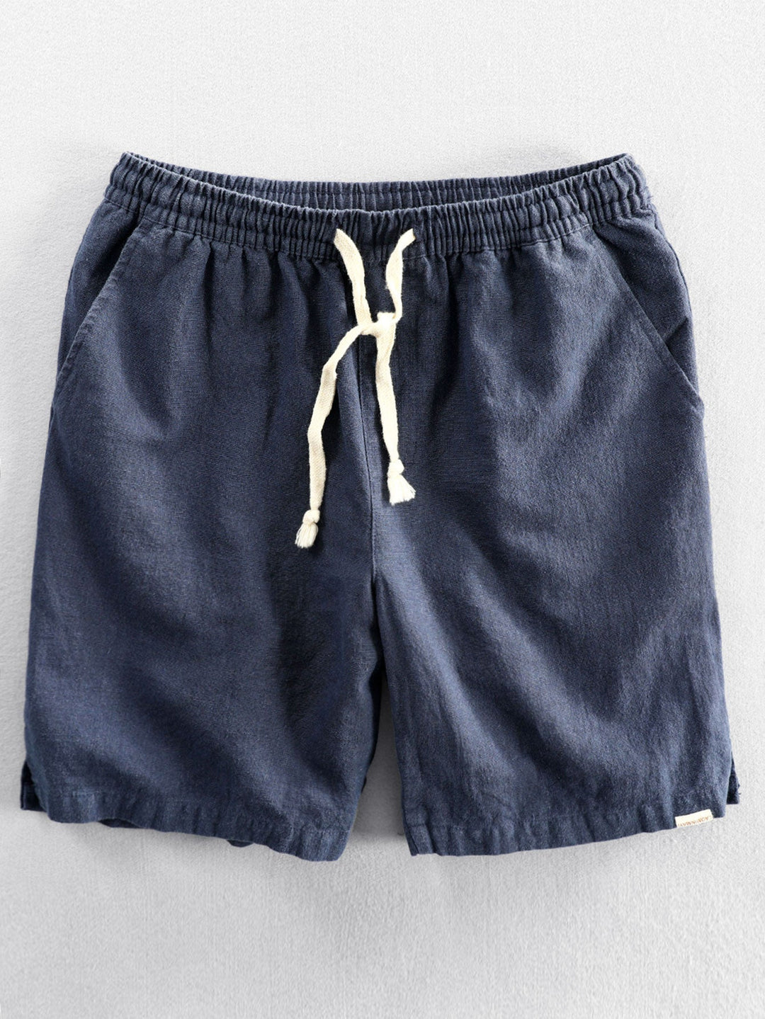 Shorts à cordon de mélange de coton en lin