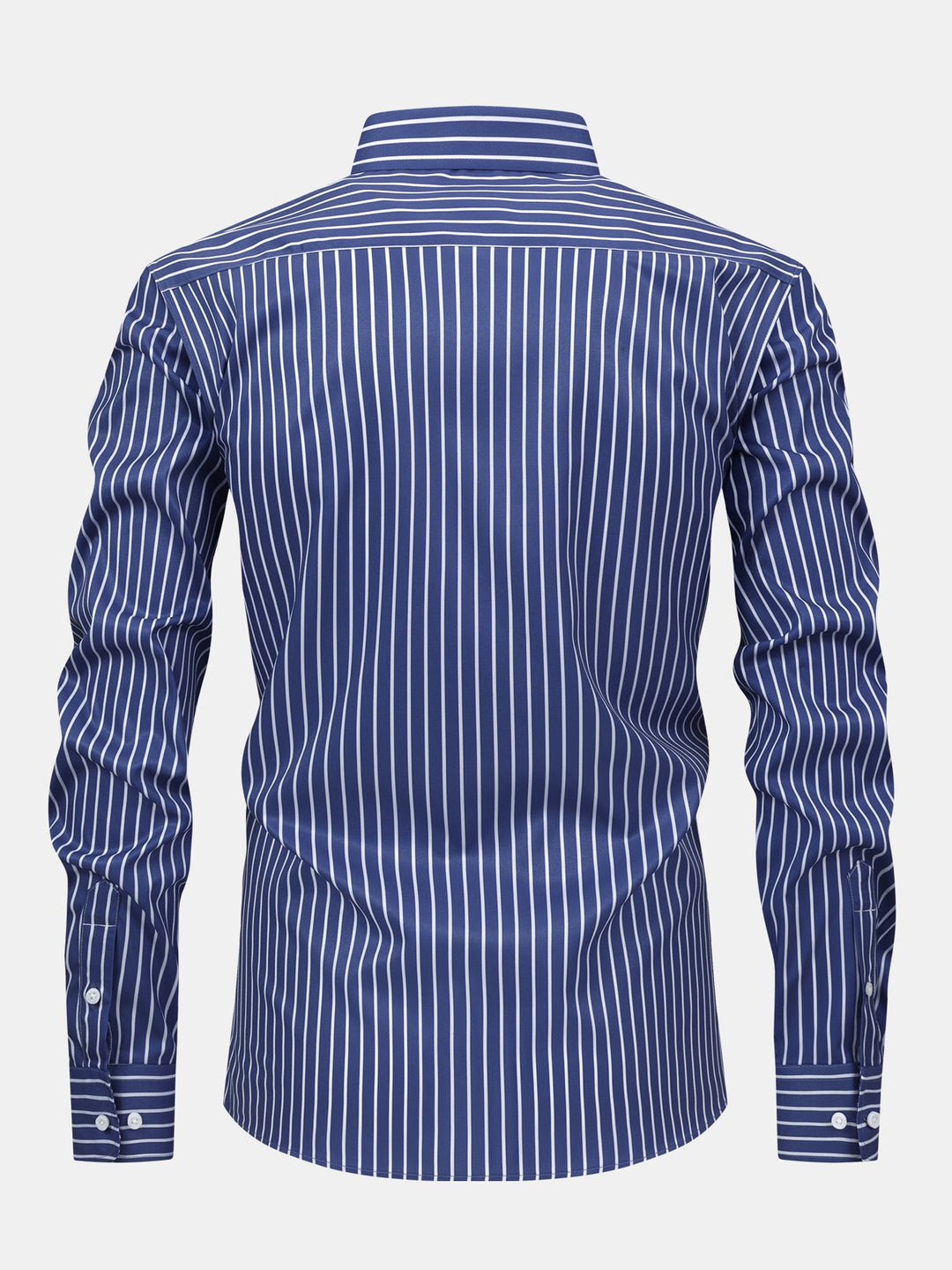 Chemise à rayures à manches longues avec boutons & Pantalon droit à taille élastique
