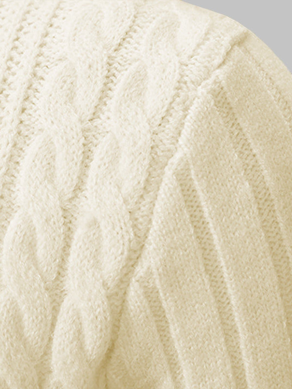 Pull classique géométrique pour hommes à col montant