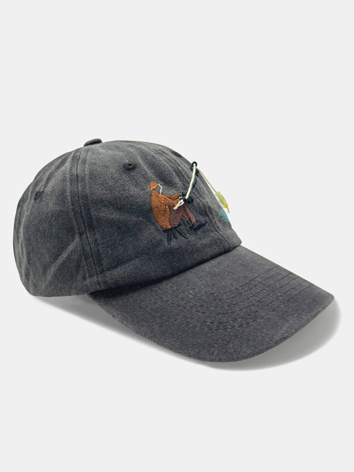 Casquette de baseball lavée brodée de pêche interactive