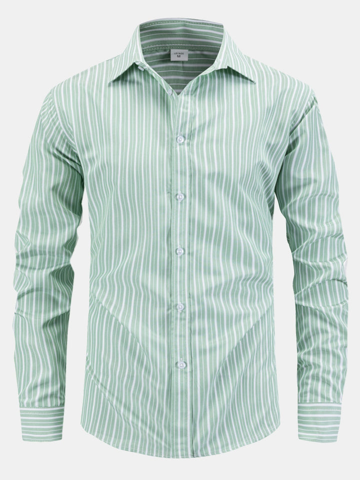 Chemise à rayures à manches longues avec boutons
